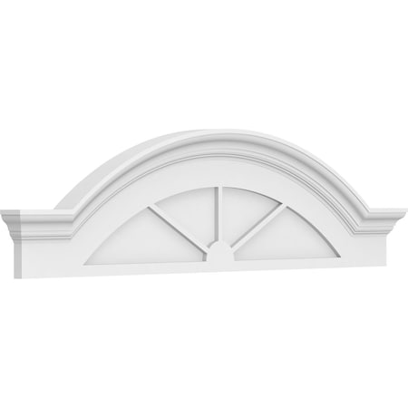 Segment Arch W/ Flankers 3 Spoke Architectural Grade PVC Pediment, 48W X 13H X 2-1/2P